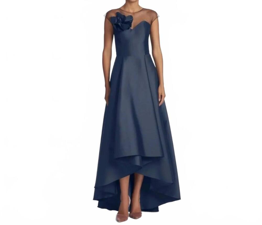 NEW SACHIN & BABI women's elegant hi-lo gown in navy
